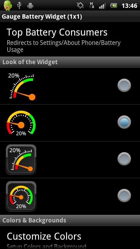 android バッテリー アプリ&ウィジェット Gauge Battery Widget
